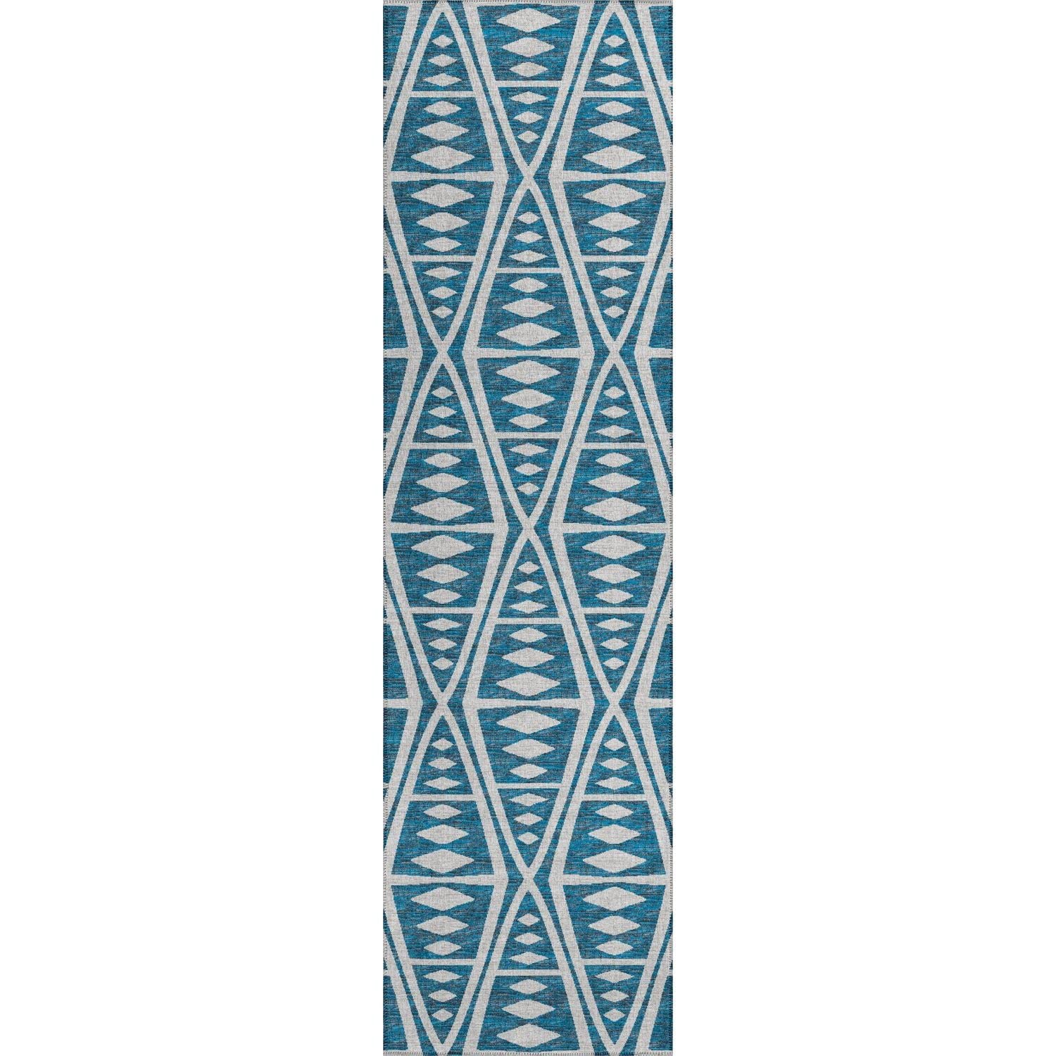 Sedona Sn6 Blue Southwestern Rug Runner 2' 3" X 12'