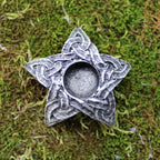 Pewter Mini Celtic Knot Star Chime Candle Holder