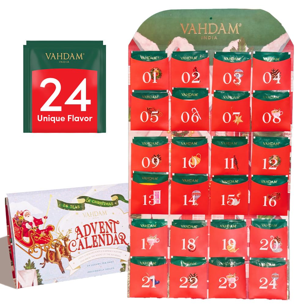 Limited Edition - Advent Calendar 2024 Tea Bags Folding Gift Set | 24 Unique Flavors - Holiday Gift Box | Christmas Advent Calen