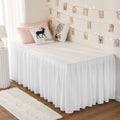 Rimela Dorm Bed Skirt Twin Xl 46 Inch Drop, Extra Long Wrap Around Elastic Bed Skirts Easy To Put On Twin Size Dust Ruffle, Whit