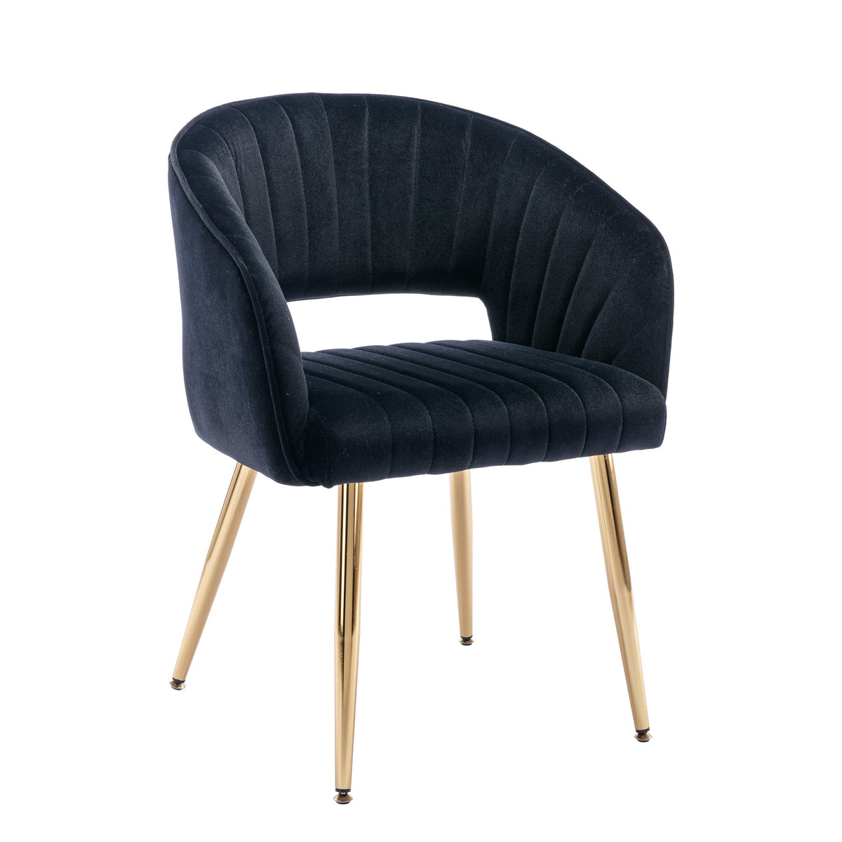 KCC Modern Accent Dining Chairs Set of 4, Upholstered Velvet Dining Room Chairs with Hollow Back, Tufted Kitchen Chairs Side Cha