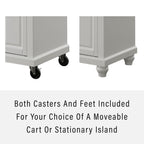 Crosley Furniture Cambridge Granite Top Small Portable Rolling Kitchen Island Storage Cart, Microwave Stand, White