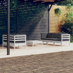 vidaXL Solid Pinewood Patio Lounge Set 6 Piece with Anthracite Cushions Garden Outdoor Lawn Yard Terrace Balcony Wooden Seat Seating Furniture