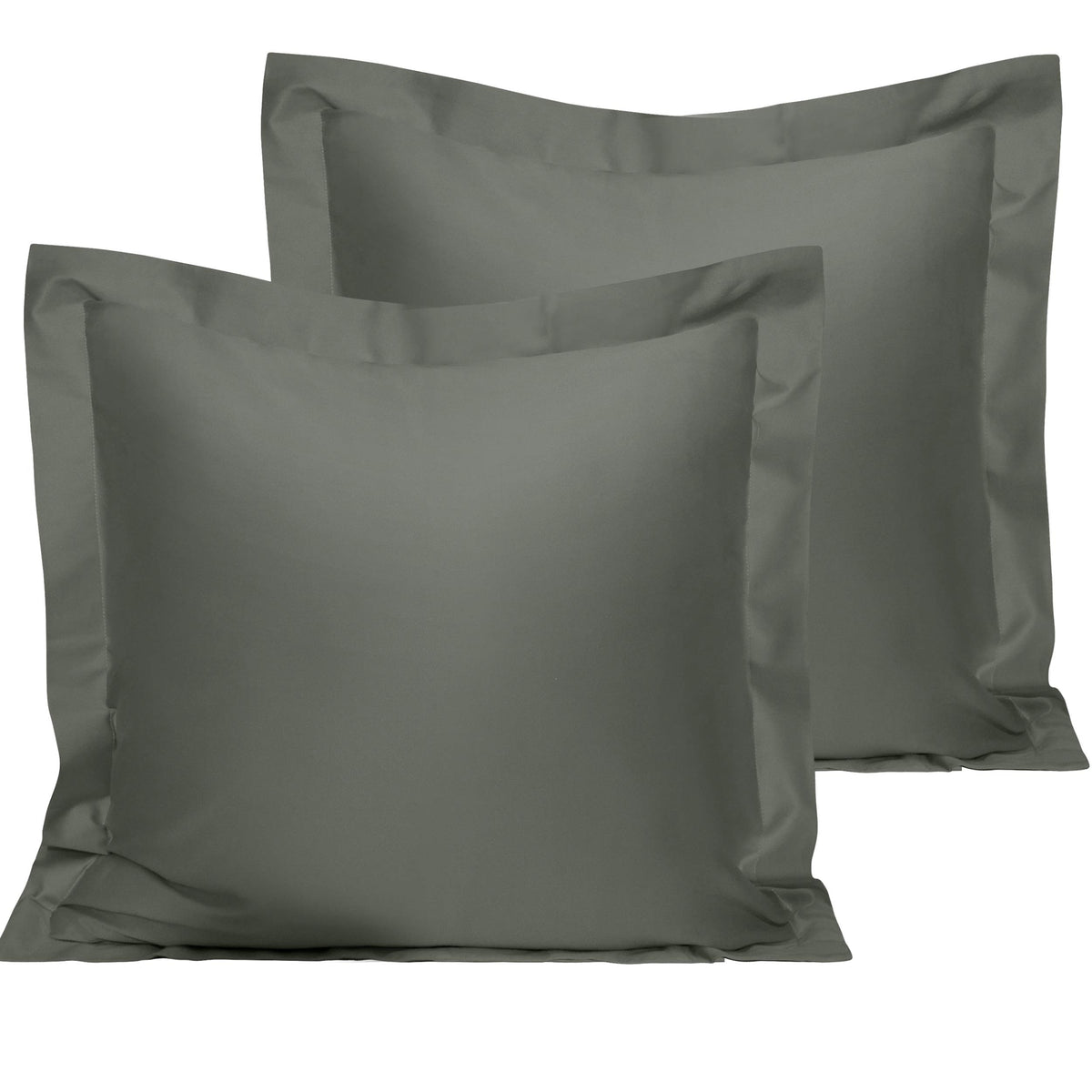 Ntbay 2 Pack 500 Thread Count 100% Egyptian Cotton Euro Pillow Shams, Super Soft And Breathable European Throw Pillow Covers, Square Pillow Cases, 26X26 Inches, Dark Grey