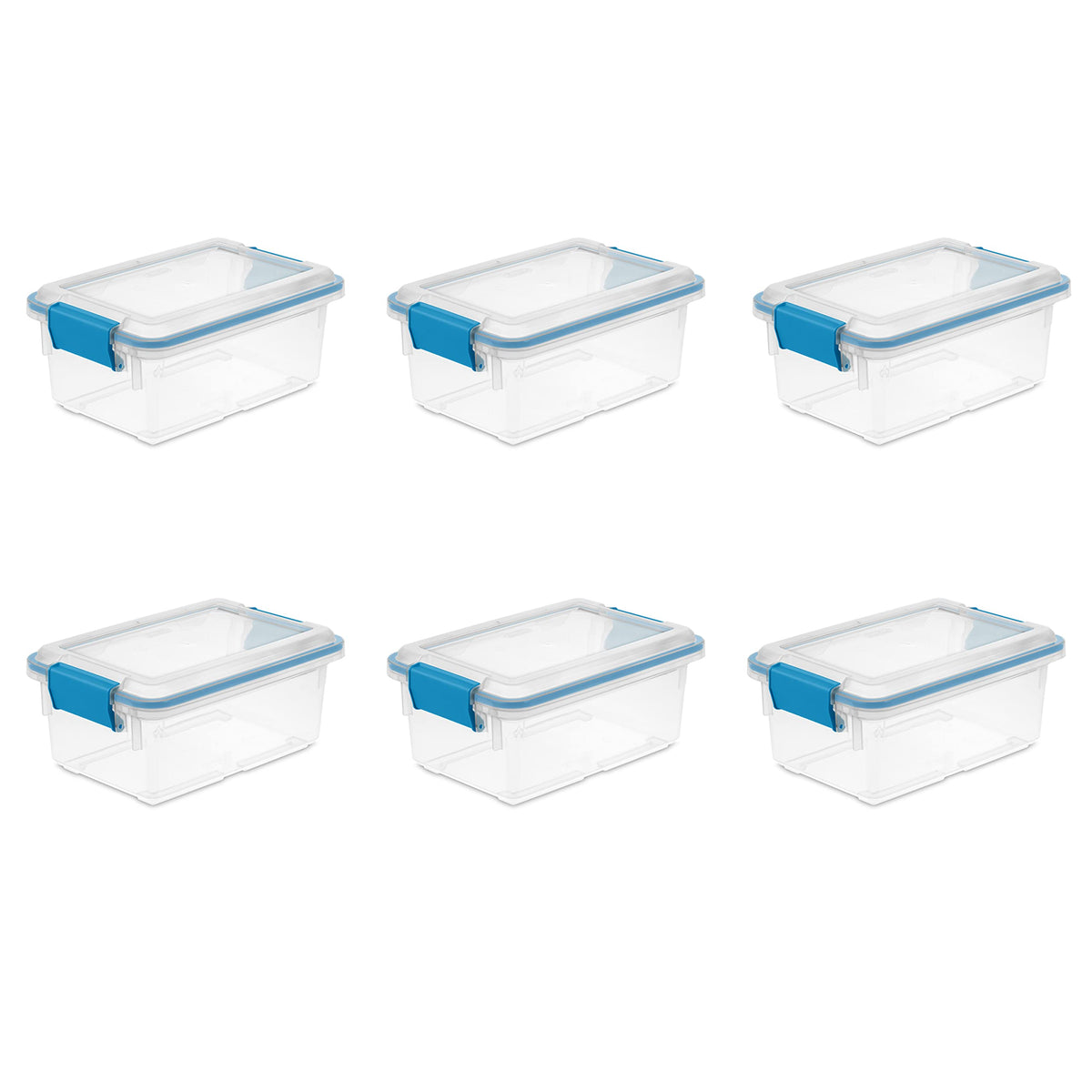 Sterilite 7.5 Qt Gasket Box, Stackable Storage Bin with Latching Lid and Tight Seal, Plastic Container to Organize Basement, Cle