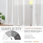Jinchan White Curtains For Living Room Bedroom Linen Textured Curtains 90 Inches Long Farmhouse Country Curtains Casual Weave Ba