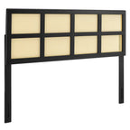 Modway Luana Cane Woven Rattan Queen Headboard In Black