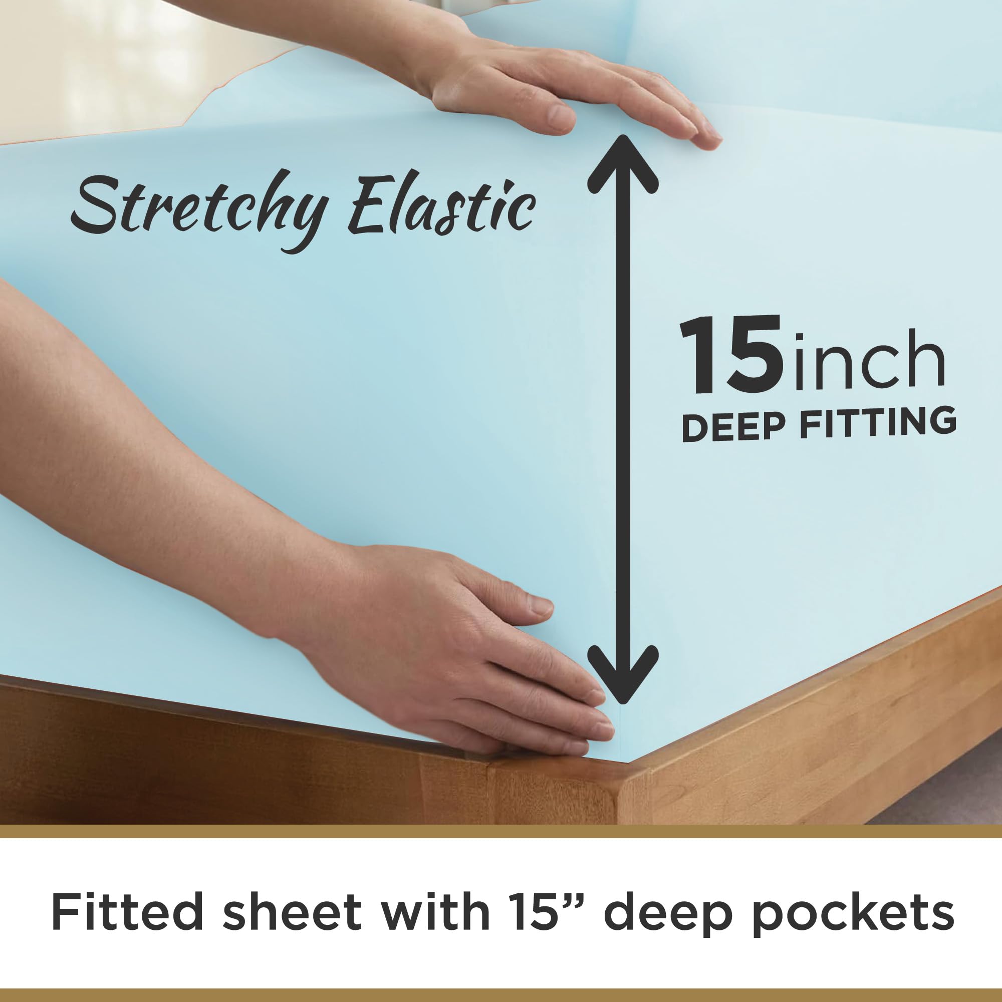 Destiny Crescent Bedding Twin Xl 100% Microfiber Double Brushed Sheet Set - Extra-Soft & Wrinkle-Free - 15'' Deep Pockets, 39''