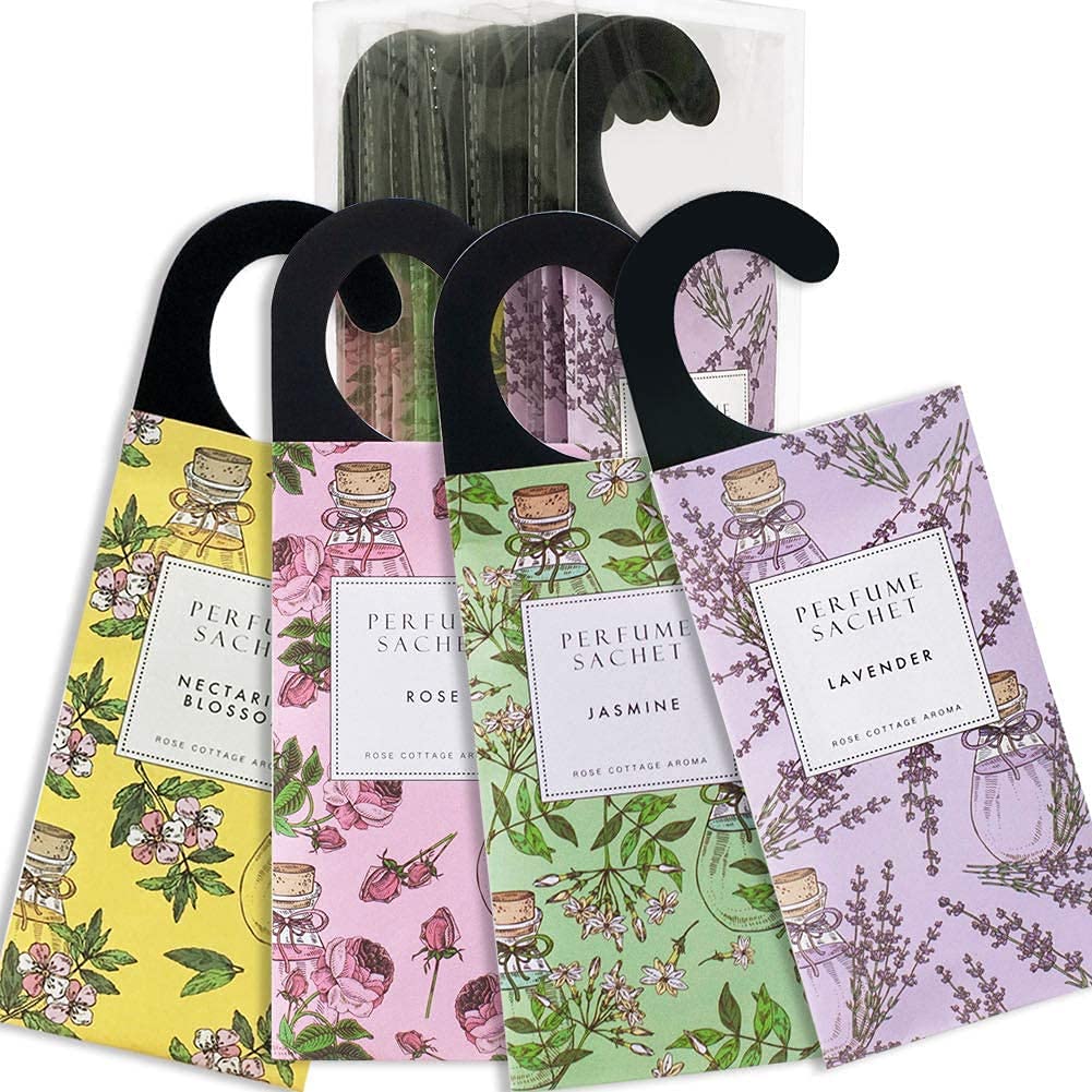 ROSE COTTAGE Large 12 Packs Closet Deodorizer Freshener Closet Air Freshener Home Scented Sachets Room Freshener Scents Air Fres