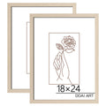 DOAI ART 18x24 Poster Frame 2 Pack in Oak, Woodgrain Color 18 x 24 Picture Frames for Horizontal or Vertical Wall Mounting, Scra