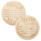2pcs Newborn Baby Birth Announcement Sign, Round Wooden Baby Name Welcome Sign, Newborn Photo Props for Hospital Sign Baby Name 