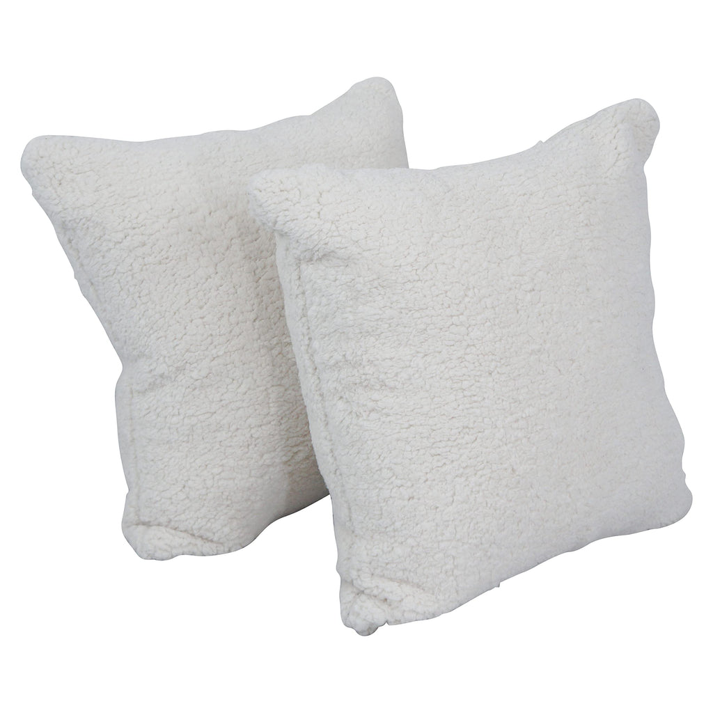 Blazing Needles Square Faux Fur Throw Pillows, 17", Grattan Rice 2 Count