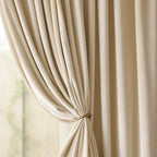 Lazzzy Velvet Curtains Beige Thermal Insulated Curtains 108 Inch Extra Long Drapes For Bedroom Living Room Darkening Noise Reducing Soft Luxury Window Treatments Grommet Curtains 2 Panels Beige