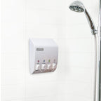 Better Living Classic Shower Dispenser - 4-Chamber Shampoo & Soap Dispenser, 4 x 14.5 fl. oz., White, Compact Design for Bathroom
