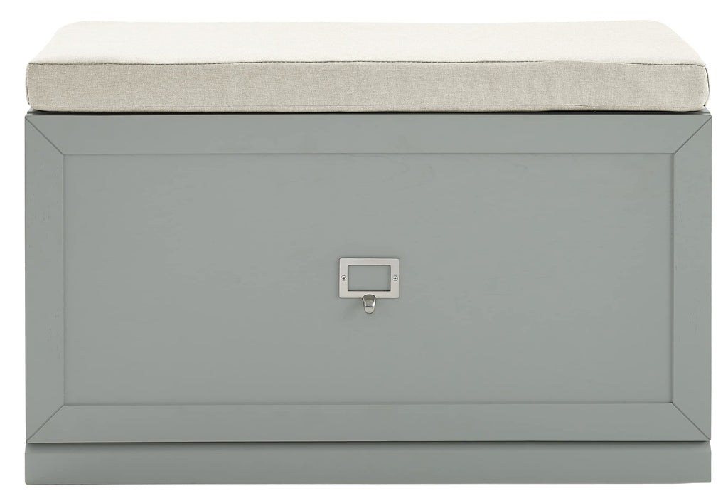 Crosley Furniture Harper Entryway Storage Bench, Grey, Engineered Wood, CF6027-GY, with Shoe Rack Organizer Drawer