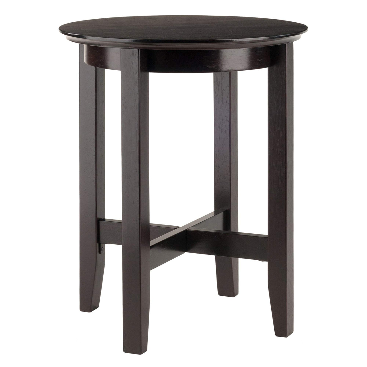Ergode Deluxe Wood Sasha Accent Table | Sleek Curved Design | Ample Storage | Black Finish | Multiple Finishes Available | Assembly Hardware Included | 20" W x 20" D x 27" H (92118-VV)