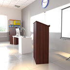 Flash Furniture Mysta Stand-Up Lectern in Mahogany