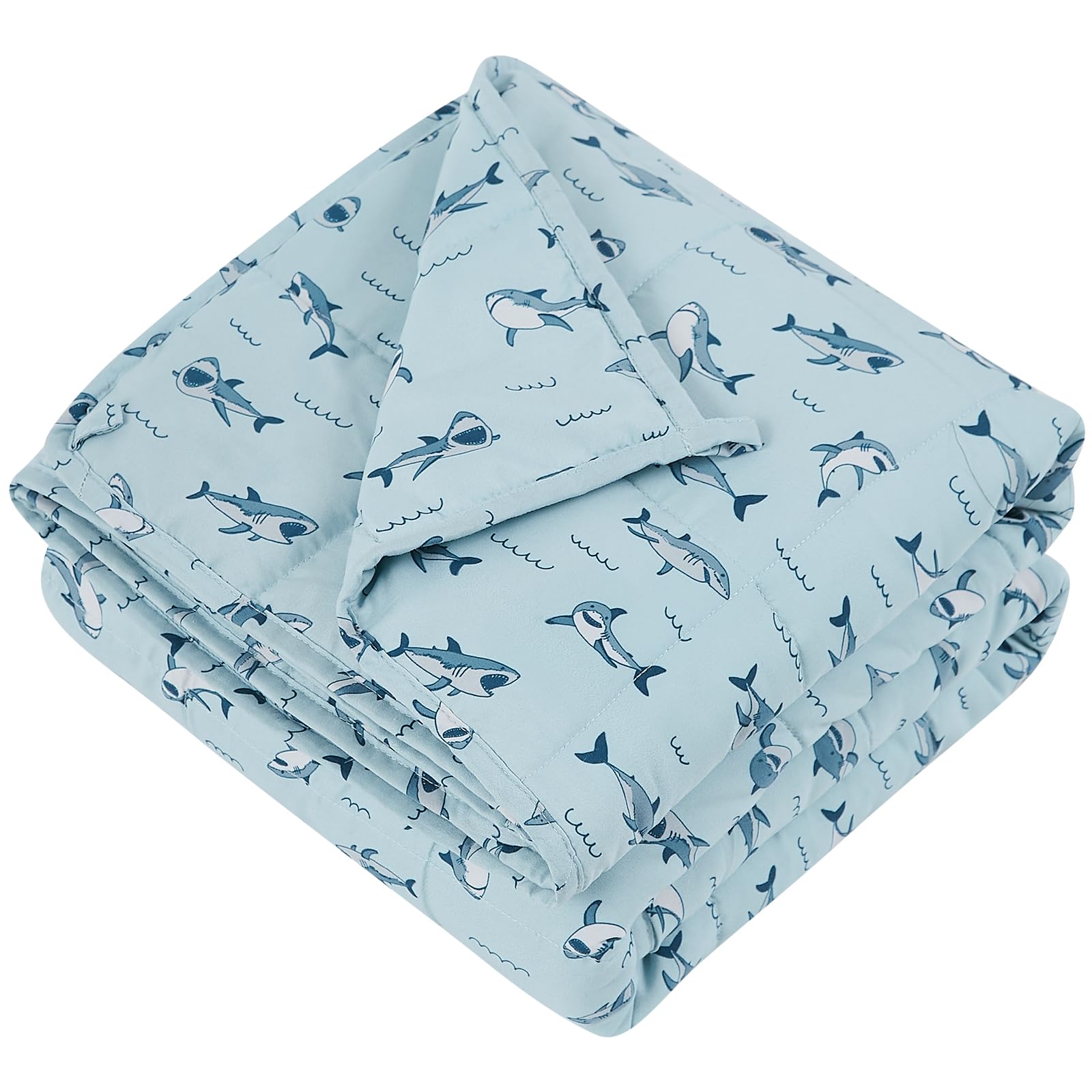 Hosukko Weighted Blanket - Weighted Blanket 3 Lbs Blue Shark Heavy Blanket - Small Size Bresthable Blanket(20 * 30 Inches, 3 Lbs