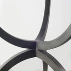 HomeRoots Brown Wood 40' Round White Marble Top with Black Metal Base Dining Table
