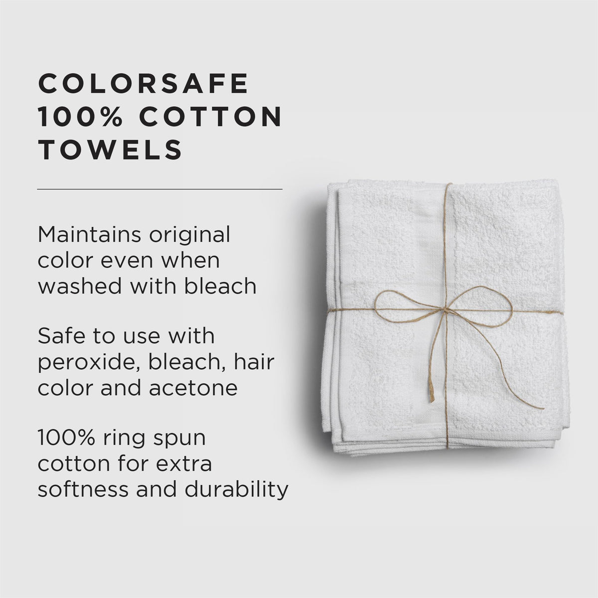 Fromm Colorsafe 100% Cotton Bleach Proof Salon Hair Towels For Hairstylists, Barbers, Spa, Gym In White, 16'' By 29'', 6 Count A