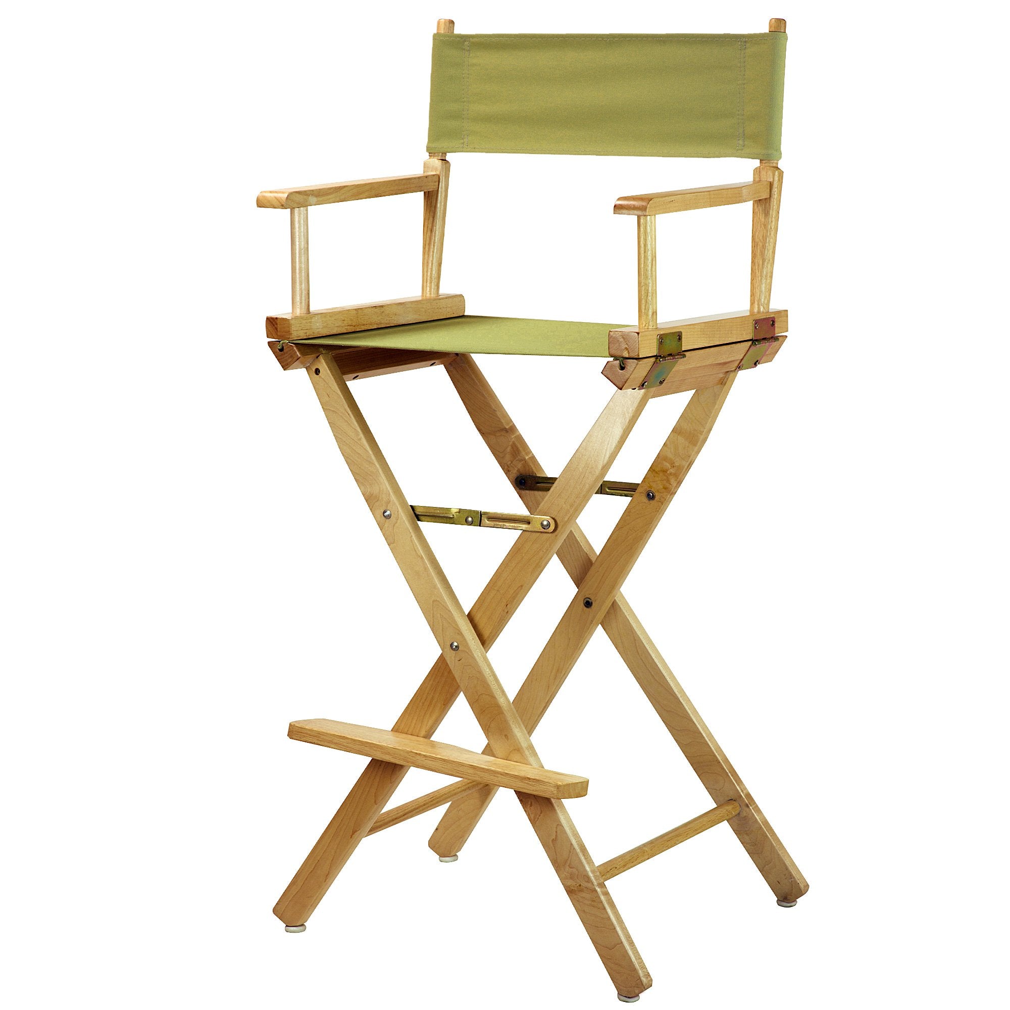 Casual Home 30 Directors Chair Natural Frame-with Olive Canvas, Bar Height
