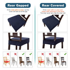 Genina Waterproof Seat Covers For Dining Room Chair Covers Waterproof Dining Chair Covers (2 Pcs-Rear-Gapped, Navy Blue)