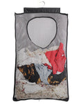 ALYER Breathable Mesh Laundry Hamper,Foldable Hanging Storage Basket,Portable Space Saving Storage Bag (Black)