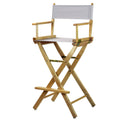 Casual Home 30 Directors Chair Natural Frame-with White Canvas, Bar Height