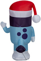 Bluey Christmas Airblown Inflatable In Santa Hat Bluey, 3.5 Ft Tall, Blue