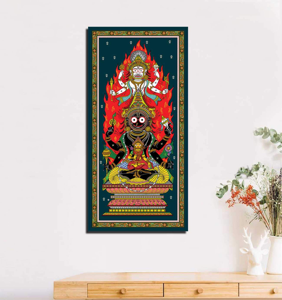 Konarika Pattachitra Framed Wall Hanging Oil Painting For Home Decor (Set Of 4)