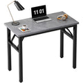 Need Small Computer Desk 31.5 inches Folding Table No Assembly Sturdy Small Writing Desk Folding Desk for Small Spaces, Grey AC5