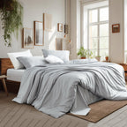 Queen Duvet Cover Set 100% Egyptian Cotton, 3Pcs Bedding Set- 1 Duvet Cover(No Insert) With 2 Pillowshams, 400 Thread Count Supe
