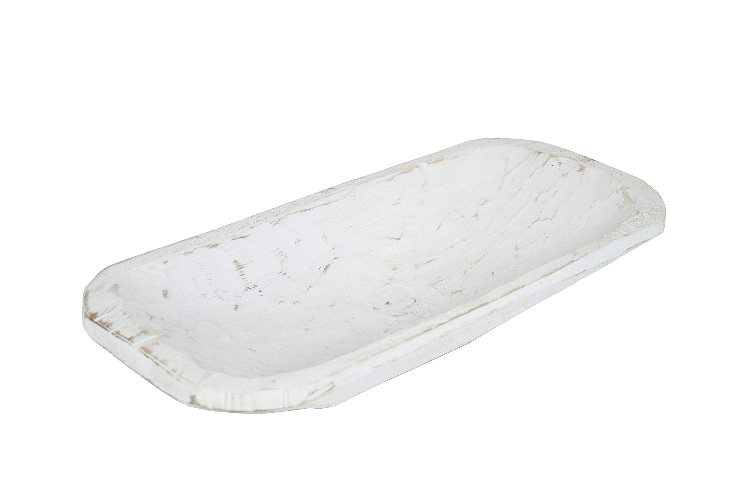 Wood Dough Bowl - White