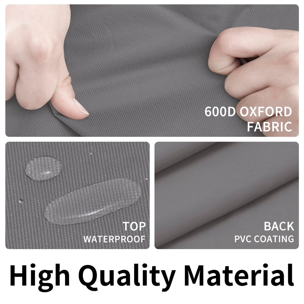 Easy-Going 600D Heavy Duty Patio Furniture Cover, Outdoor Square Table And Chair Set Cover, Waterproof Outdoor Sectional Set Cover (76'L X 76'W X 28'H, Grey)