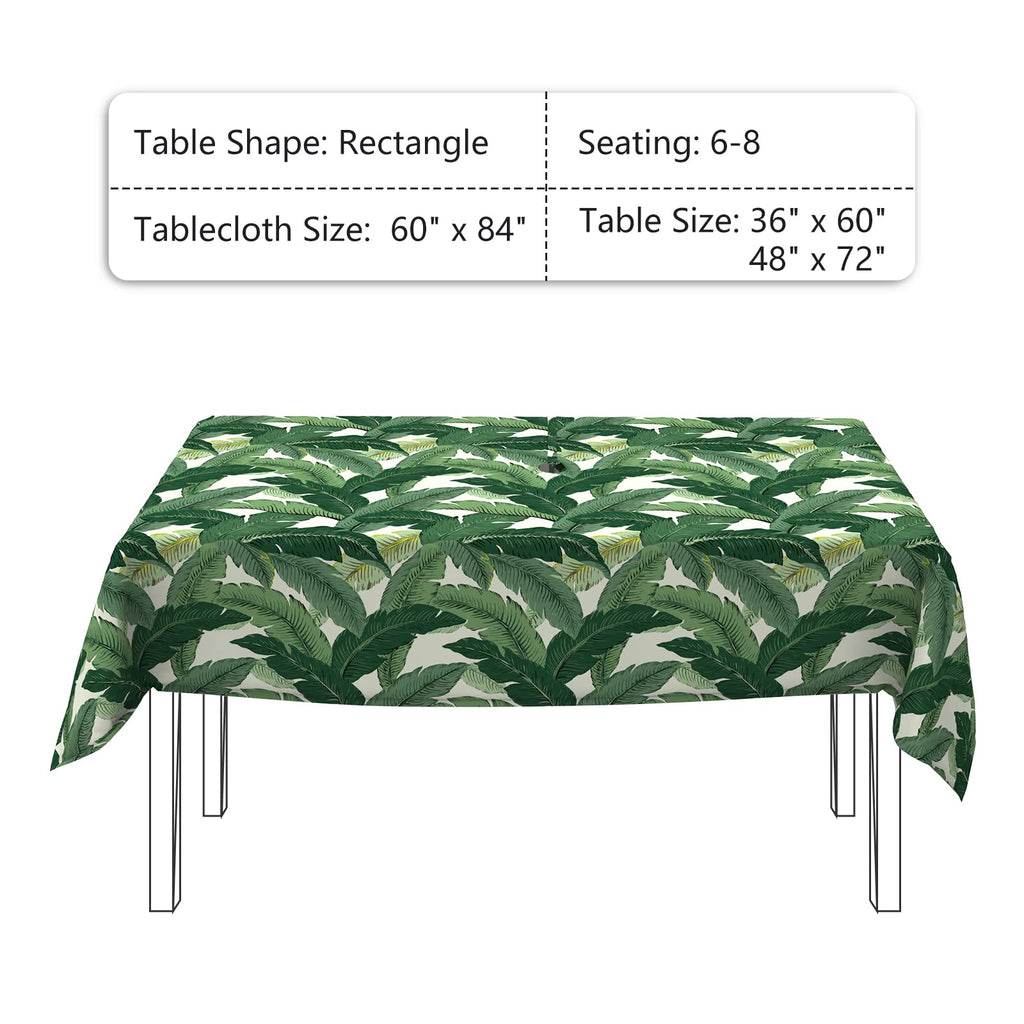 Lvtxiii Outdoor Tablecloth With Umbrella Hole And Zipper, 60 X 84 Inch Water-Repellent Patio Table Cloth, Rectangle Table Covers For Backyard Garden, Clemens Noir Blue