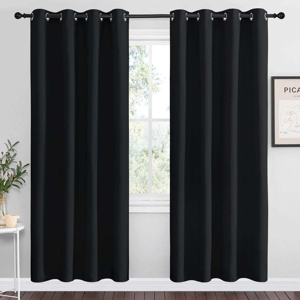 NICETOWN Halloween Blackout Curtain Panels 78 inches - Light Reducing Thermal Insulated Solid Grommet Blackout Curtains/Panels/D