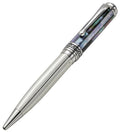 Xezo Maestro Ballpoint Pen, Medium Point. Solid 925 Sterling Silver And Black Mother Of Pearl With Pure Platinum Plating. Handcr