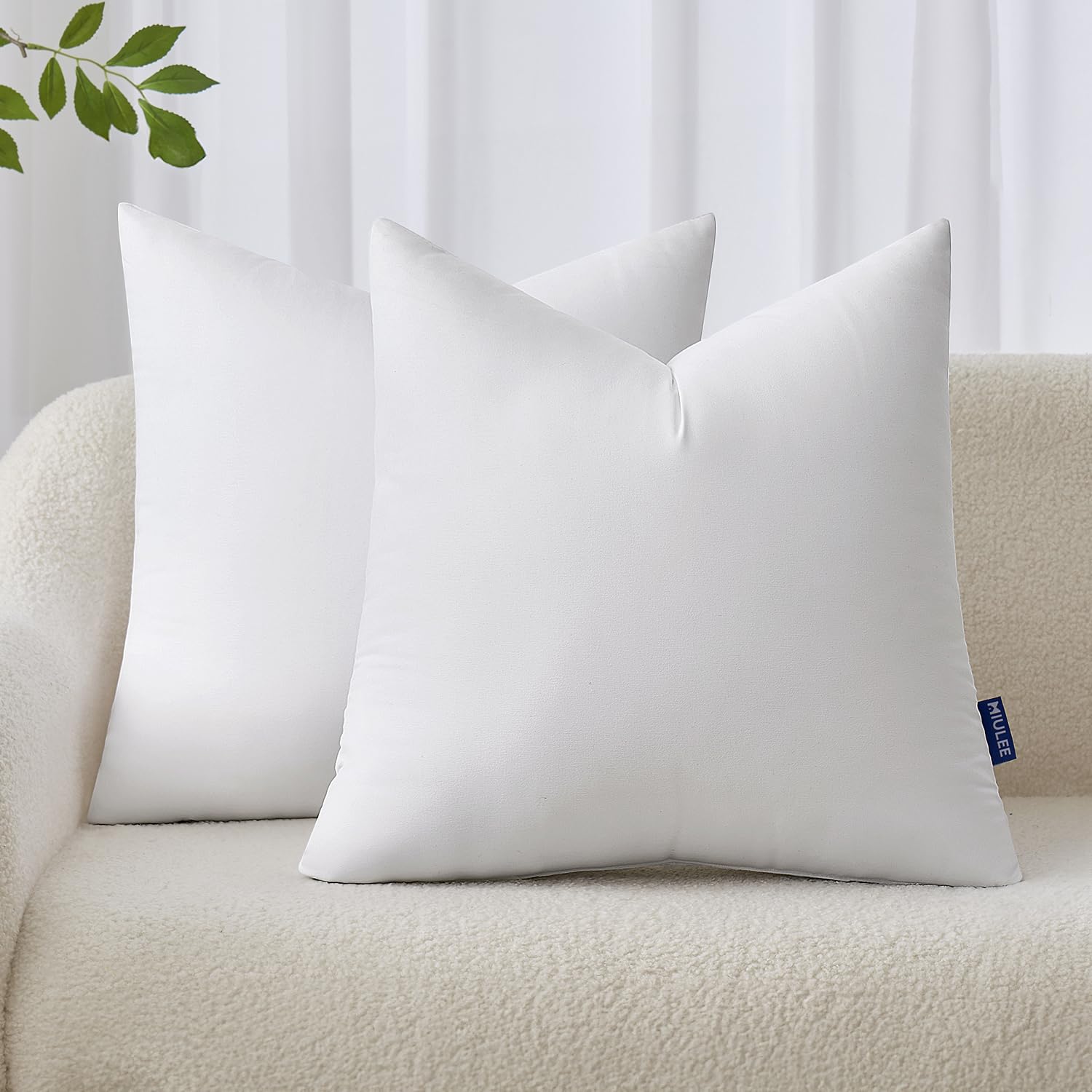 Miulee 18X18 Inches Pillow Inserts Pack Of 2, Decorative Throw Pillow Inserts For Couch