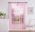 Pi Sheer Curtain 108 Inches Long,Light Window Drapery Soft Airy Voile With Rod Pocket For Living Room/Bedroom/Patio Door/Sliding Glass Door 2 Panels(W42Xl108-2Pc,Bright Pink)