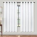 Koufall Room Darkening Curtains 63 Inches Long X 72W,Semi Blackout White Colored Curtains For Bedroom