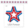 Star Ribbon 1 Strip Of 10 Forever Postage Stamps Celebration Patriotic (10 Stamps)