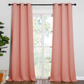 NICETOWN Coral Room Darkening Curtain Drapes - Window Treatment Light Blocking Privacy Curtain Panels for Home Decoration (Set o
