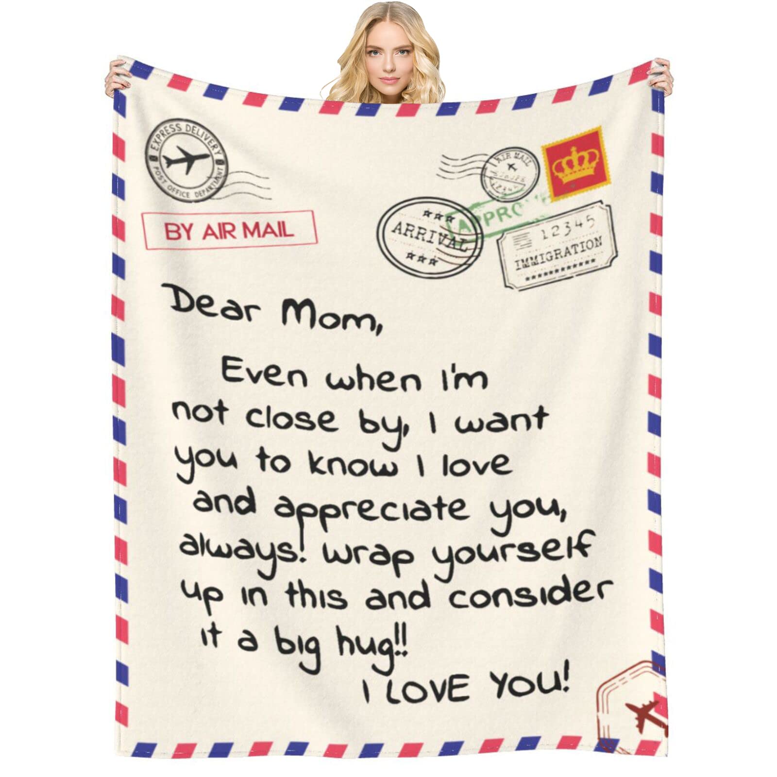 Throw Blankets Anniversary Birthday Gift For Mom From Daughter Son, Dear Mom Blanket For Mother'S Day, Super Soft Flannel Throw