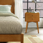 Crosley Furniture Landon Acorn Nightstand Side Table with Drawer, 18x18x23.75 - Stylish Storage for Bedroom or Living Room