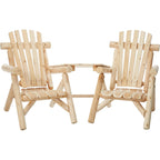 Lakeland Mills Cfu329 Cedar Log Vista Tete Outdoor Chairs, Natural