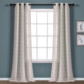 Lush Decor Farmhouse Textured Grommet Sheer Window Curtain Panel Pair, 38'W X 108'L, Gray
