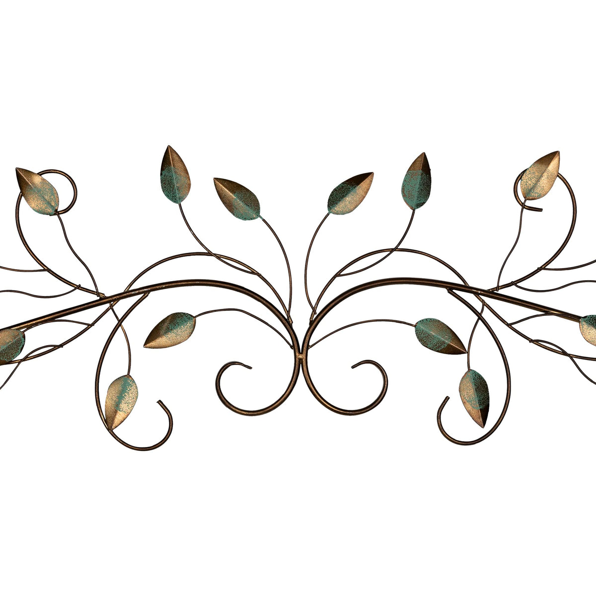 Stratton Home Decor Shd0065 Patina Scroll Leaf Wall Decor, 40.00 W X 1.00 D X 10.00 H