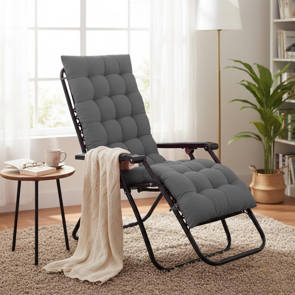 Daddy Cool Multipurpose Extra Long Rocking Chair Cushion For Outdoor And Indoor/Chair Pad For Home & Office Chair Filling 20 X 6