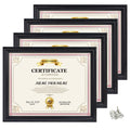 Calenzana 8.5x11 Certificate Document Diploma Frame, Black Picture Frames 8.5 x 11 for Wall and Tabletop Display, 4 Pack