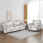 Searchi Stretch Sofa Cover Printed Couch Covers, Floral Pattern 2 Piece Armchair Slipcover With Separate Chair Cushion Cover, Washable Furniture Protector For Living Room(Armchair, Flower Shadow)
